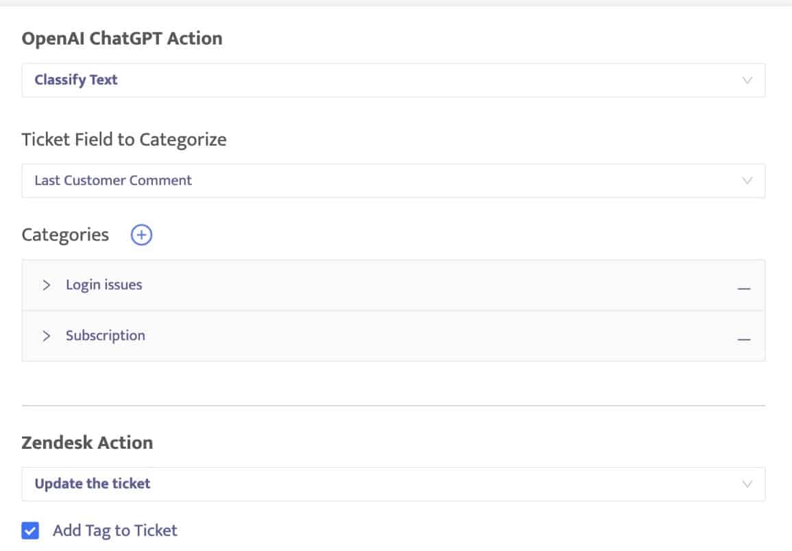 ChatGPT action