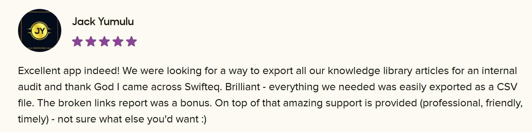 Zendesk Marketplace review by JAck