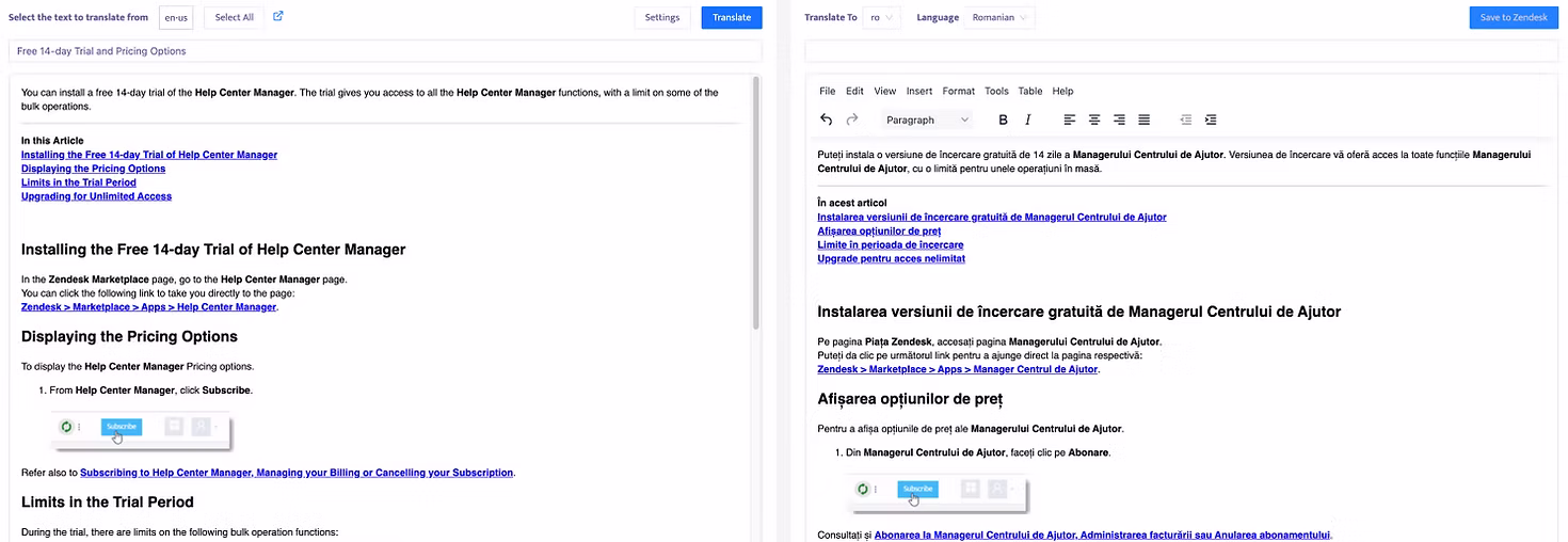 Translate Article Updates with Partial Translation