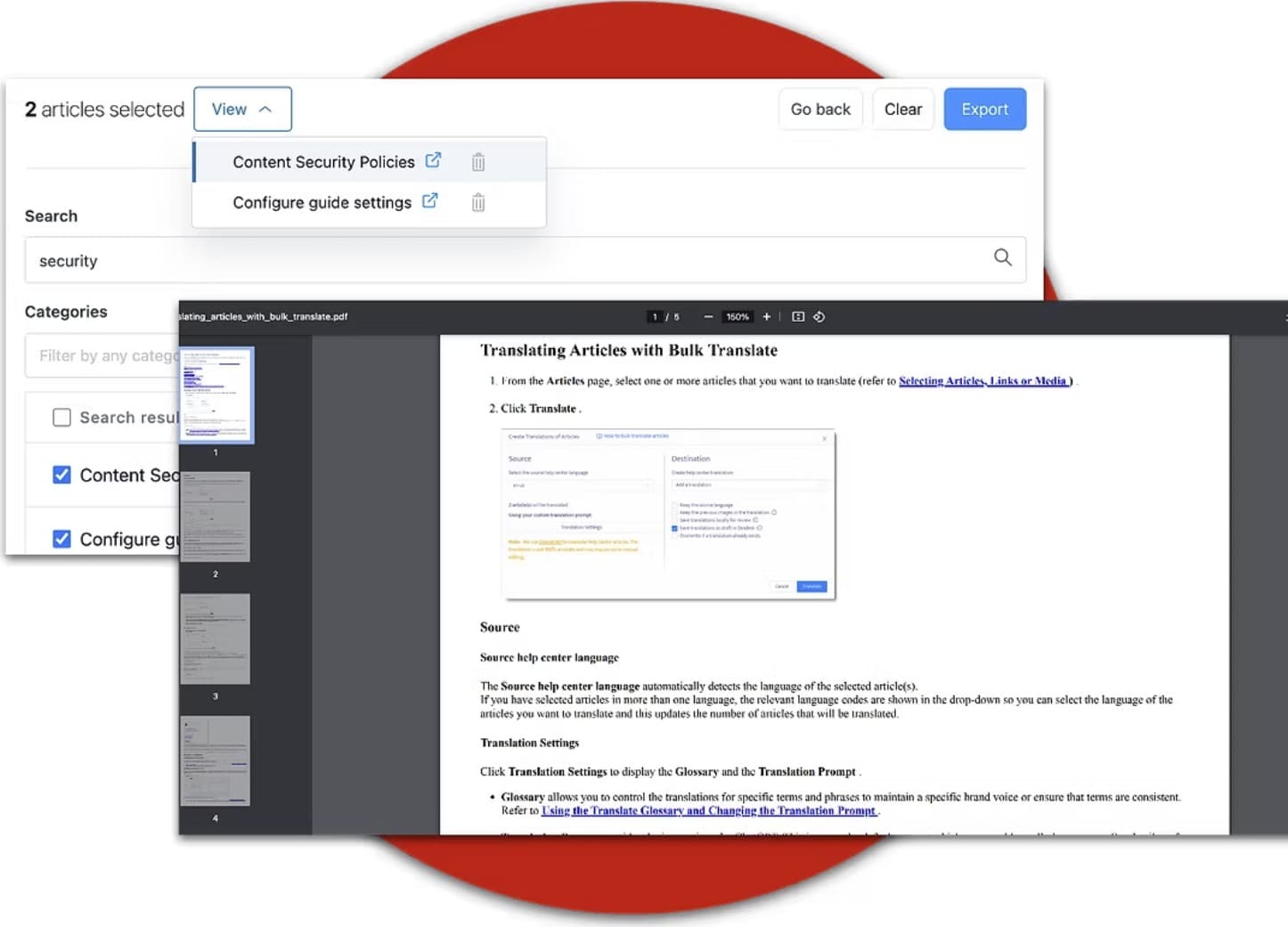 Export to PDF