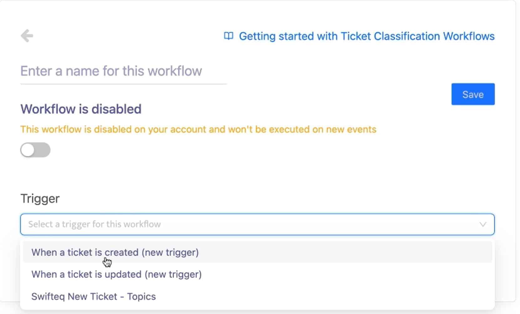 Zendesk trigger integration